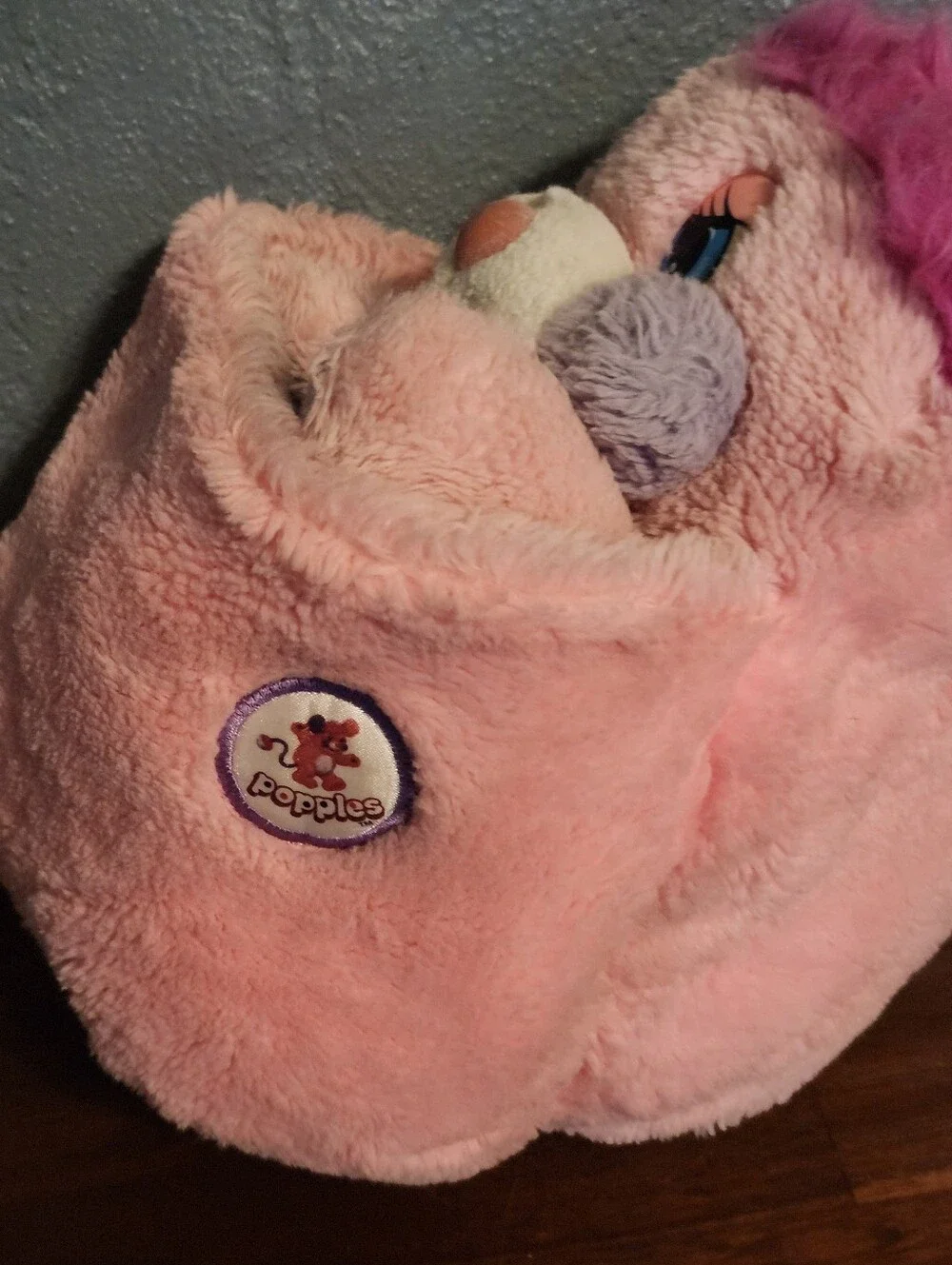 Vintage Mattel Party Popples 80's Plush Pink